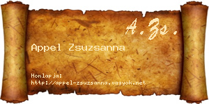 Appel Zsuzsanna névjegykártya